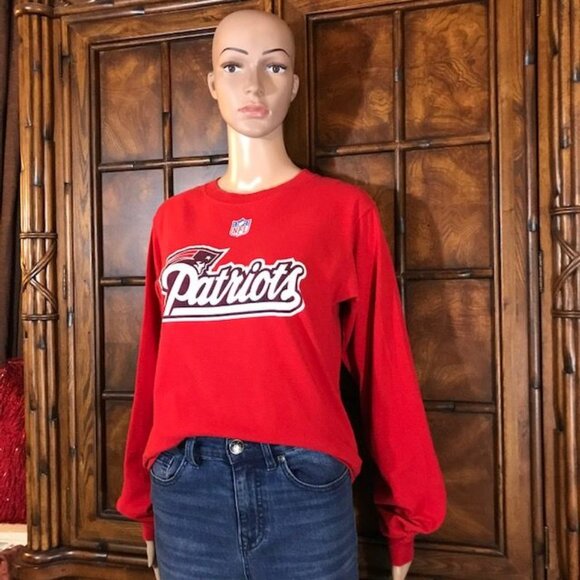 Reebok New England Patriots Red 100% Cotton Shirt - Picture 2 of 16
